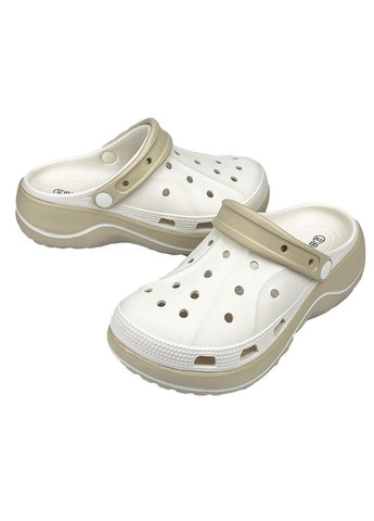 Жіночі крокси сабо на танкетці білі 10821-3 Sanlin (295021819)