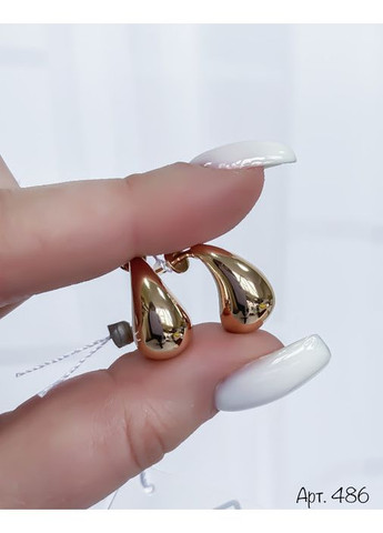 Срібні сережки із золотом Дві краплі No Brand (354721537)