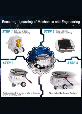 Конструктор STEM научный Робот на солнечной батарее 6 в 1. No Brand (322772662)