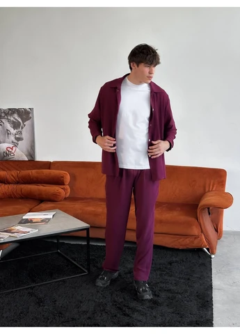 Бордовий сорочка+штани No Brand