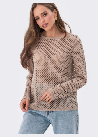 летний вязаный джемпер бежевого цвета Dressa (293486175)