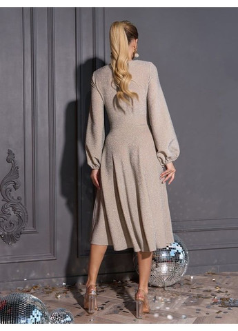 Бежева сукня 14961 бежева ISSA PLUS однотонна