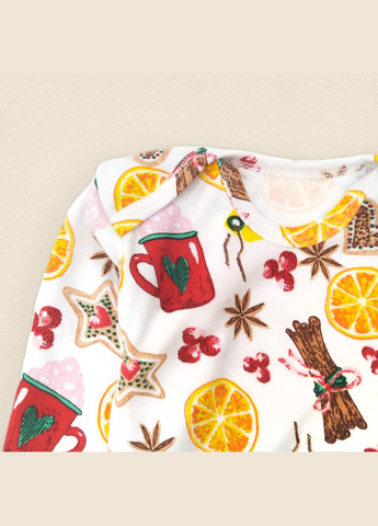 Боді дитячий з довгим рукавом та яскравим принтом Cinnamon Білий;Червоний dexter's (313834077)