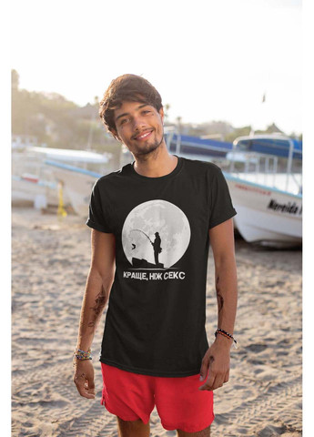 Чорна футболка риболовля з коротким рукавом Кавун