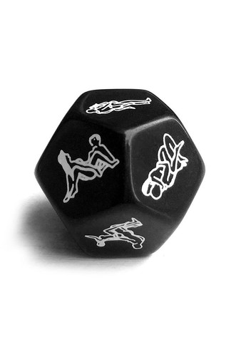 Кубик кости с позами для секса белый черный No Brand (303889840)