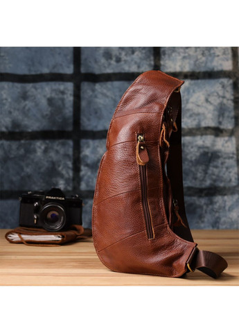 Зручна чоловіча сумка з великою кількістю кишень із натуральної шкіри 22963 Коричневий Vintage (348430321)