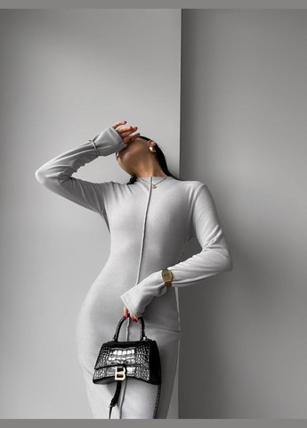 Сіра ділова, повсякденний, кежуал, джинсова, вечірня сукня жіноча No Brand однотонна