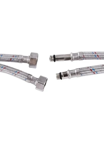 Шланг для воды 1/2" М10 60см силиконовая оболочка, комплект 2 шт. No Brand (362492088)