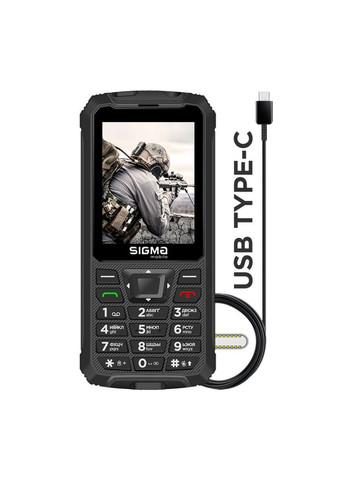 Мобильный телефон (m448558) Sigma X-treme PR68 Type-C Black (367065109)