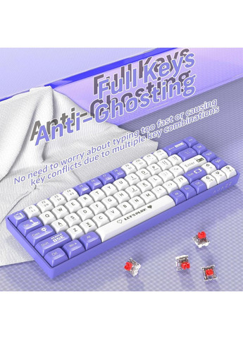 Клавиатура игровая ak680 Бело-синяя Ajazz (372019566)