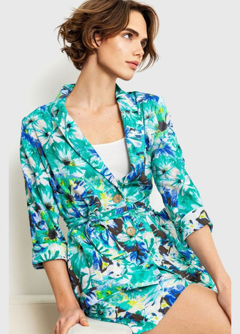 Костюм жіночий з квітковим принтом, колір зелено-синій, 115R0451. Kamomile (318090135)