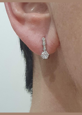 Серебряные серьги МИНИАТЮРА с фианитами. 2826/9Р-CZ AGNI (325699851)