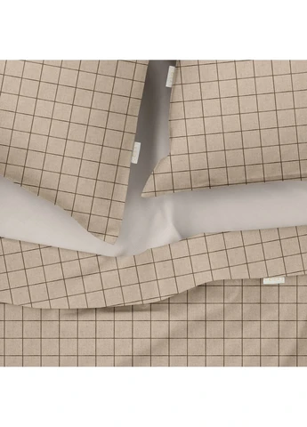 Евро постельное белье с простыней на резинке BEIGE GEOMETRY CS7 (4822052142400) Cosas (392831945)