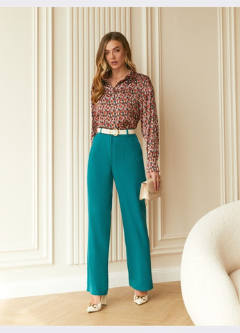прямые брюки в классическом стиле зелёные Dressa (287340382)