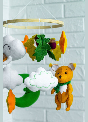 Детский мобиль на кроватку для младенцев ручной работы WooolyWool «Белочка» No Brand (342757859)
