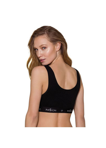 Чёрный спортивный топ с широкой резинкой ps004 top, black - cherrylove Passion