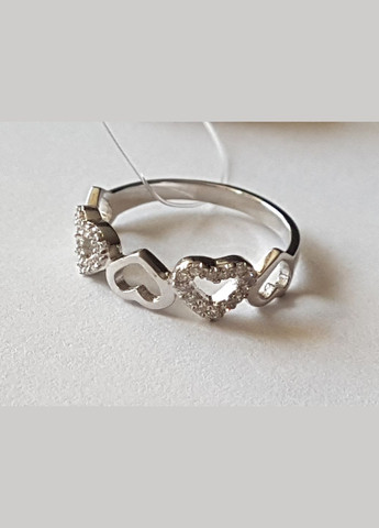 Срібне кільце з фіанітами. 901-01017 Qvaliz (278315243)