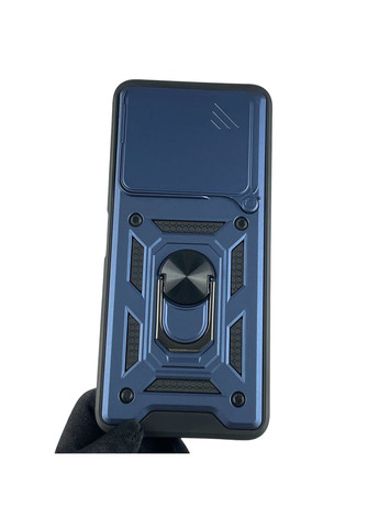 Чохол для Redmi 13 броньований з кільцем зі шторкою на сяомі редмі 13 темно-синій rg1 Xiaomi (366022761)