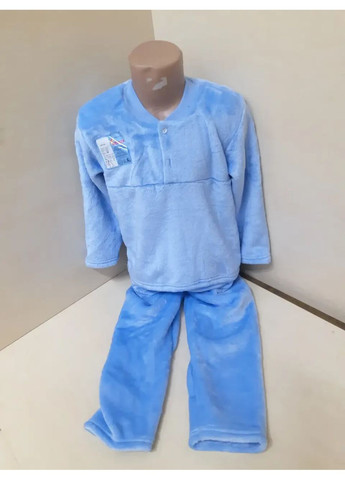 Голубая зимняя зимняя теплая махровая пижама для мальчика девочки 92 98 104 110 116 122 No Brand