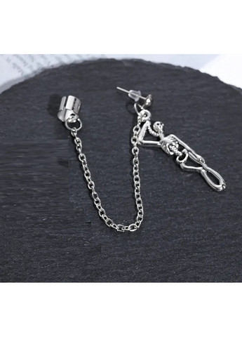 Каф на ухо со скелетом Череп из стали серьга скелет No Brand (347317617)