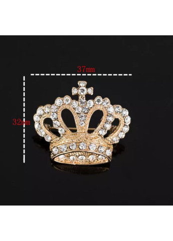 Брошка жіноча стильна, з камінням «Корона монарха» (золотиста) China (366875169)