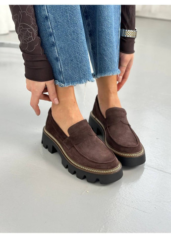 No Brand Лоферы натуральная замша лоферы коричневый з, — (349835175)