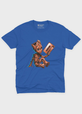 Синя демісезонна футболка для хлопчика з принтом супергероїв - вартові галактики (ts001-1-brr-006-017-004-b) Modno