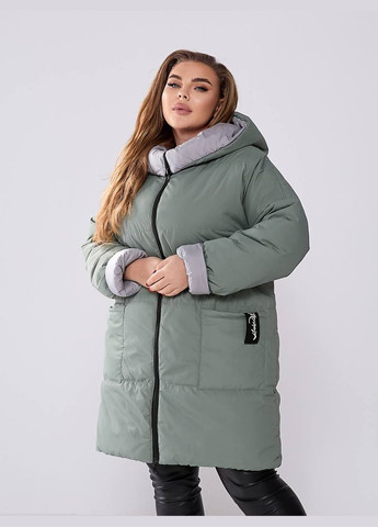 Зелена зимня двостороння зимова куртка KVAN