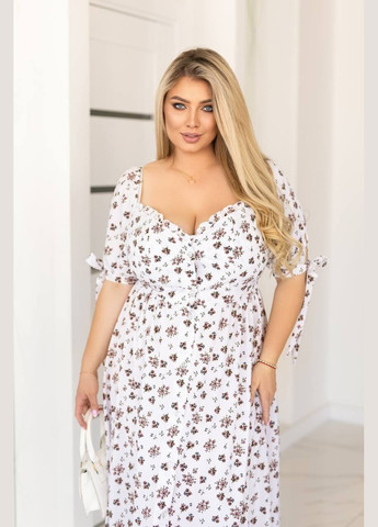 Білий повсякденний сукня жіноча Гермес з квітковим принтом