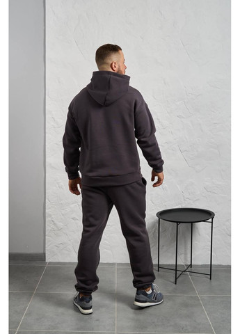 Графитовый демисезонный костюм 2649 тройка жилетка стеганая плащевка синтепон 150,худы и брюки трехнитка на флисе Україна