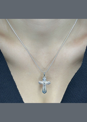 Срібний хрестик з розп'яттям Ісуса Христа ✝️ | Класика та духовність Family Jewelry House (338438270)