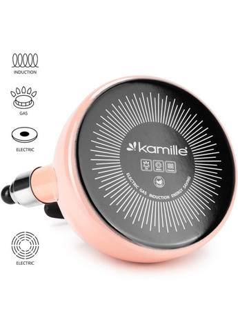 Чайник емальований "Boiling Water" 2.5л зі свистком, індукційний, рожевий Kamille (372173209)