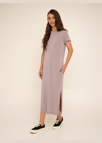 Серое повседневный платье однотонное женское wbc02392 серый shop (2000990665768) LAWA однотонное