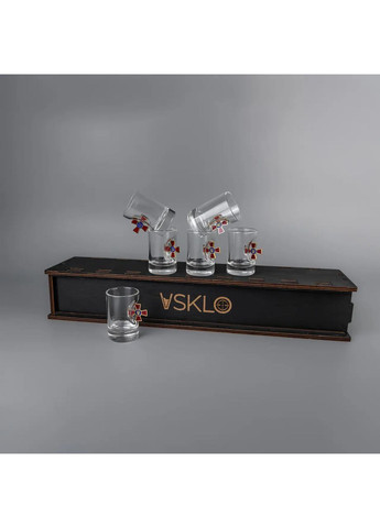 Подарункові чарки для горілки 6 шт (вставки: ЗСУ) для чоловіка, кума, брата Handmade 225-001-057 (366889314)