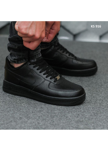 Чорні Осінні кросівки чоловічі nike air force 1 low black найк аір форс 1 преміум No Brand