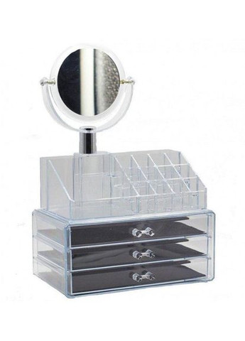 Настольный акриловый органайзер для косметики Cosmetic Storage Box с зеркалом (1756375357) No Brand (325402824)