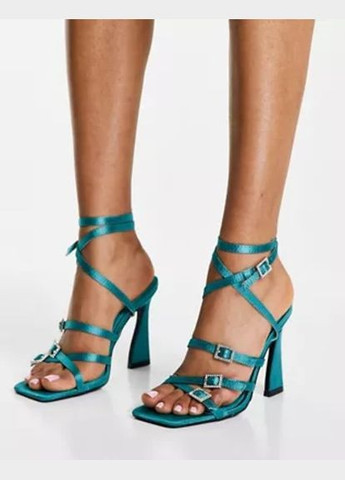 Босоніжки Asos public desire wide fit kalon heel sandals in teal satin (290704222)