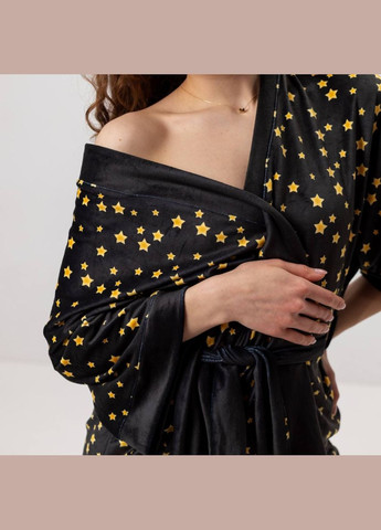 Халат женский из плюшевого велюра Звездное небо 3431_M 16008 M FlexDress (336767107)
