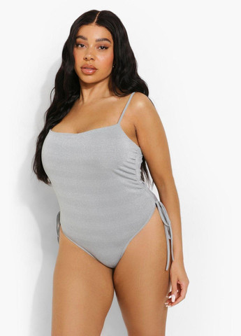 Серый летний купальник слитный слитный Boohoo