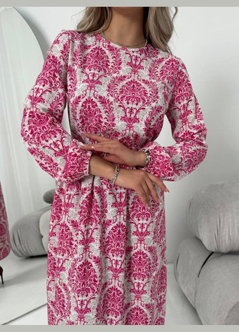 Розовое кэжуал платье N.Family с орнаментом