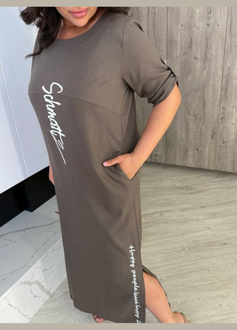 Коричневое платье No Brand