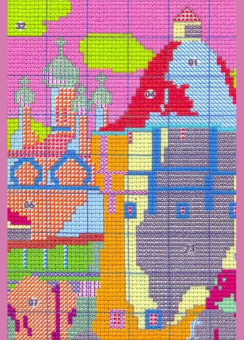 Набір для вишивання за нанесеною на канву схемою "Spring castle". AIDA 14CT printed, 36*29 см Joy Sunday (313614246)