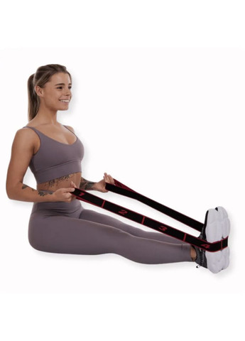 Резинка для фітнесу з петлями 86,5 х 4см чорно-червона Queenfit (361951911)