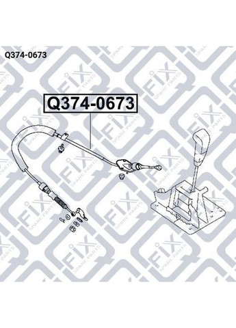 Трос переключения передач Q374-0673, Mitsubishi Pajero 2001-2006, оригинал OEM MR581204 Q-FIX (354823074)