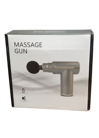Масажер Акумуляторний для тіла м'язовий портативний ручний 4 насадки Fascial Gun 8673 Сірий No Brand (323486197)
