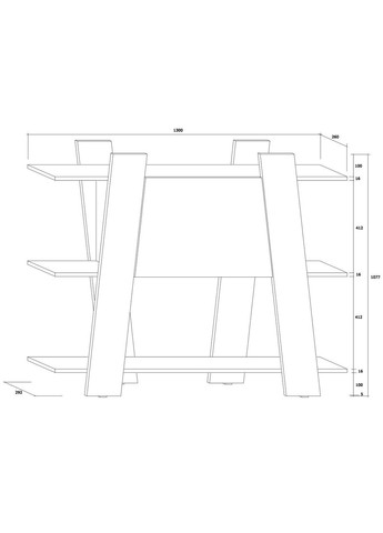 Стелаж кухонний з дерева Еверлі 3 шеббі (СТА-318621) No Brand (327845633)