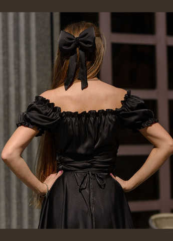Черное женское платье мини из шелка армани черный Maybel