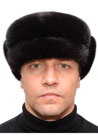 Чоловіча хутряна кепка з хутра норки на твердій основі Меховой Стиль Отбортовка (307500684)