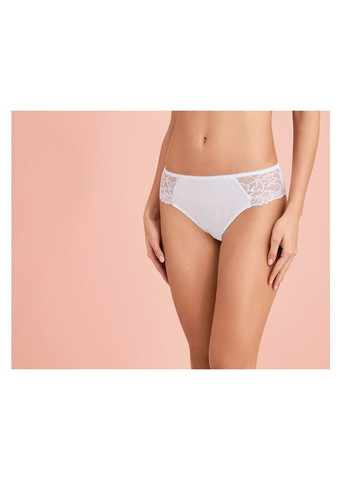 Трусики-сліп з мереживом для жінки Lenzing EcoVero 454842-1 білий Esmara С эластичным поясом (333930385)