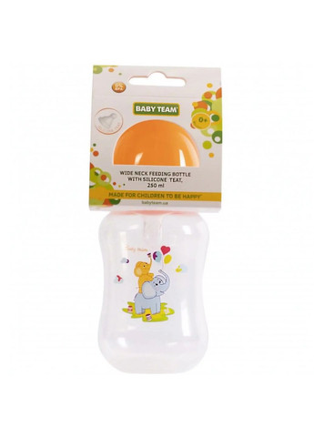 Пляшка з широким горлечком, 250 мл, помаранчевий () Baby Team 1002 (328310037)